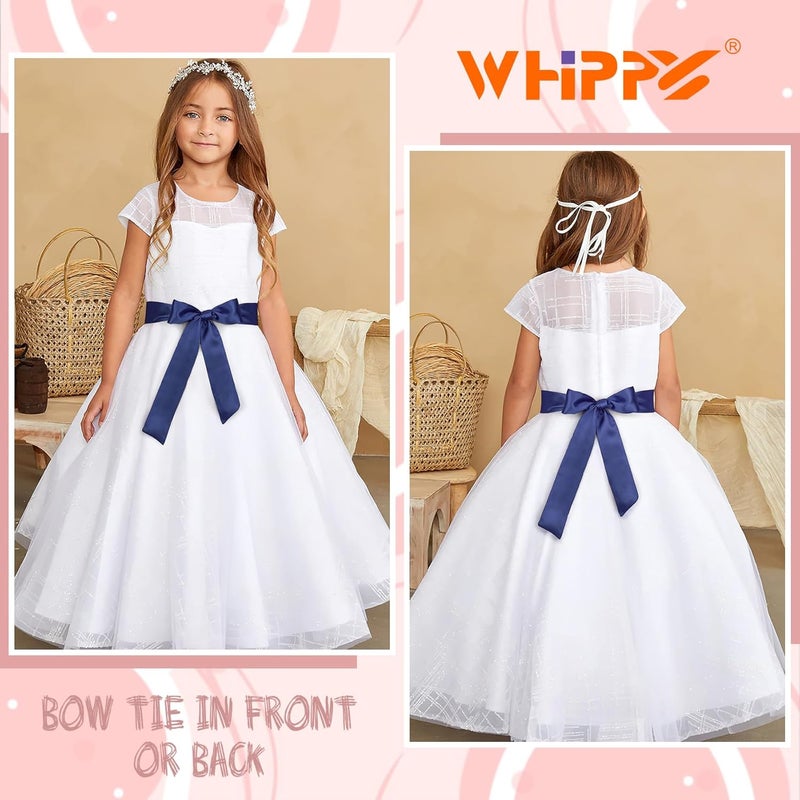 WHIPPY Sash Belt for Girls Dress Kids Long Waist Belts for Wedding Party 2'' Wide - Image 2